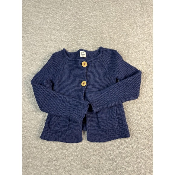 Mini Boden Other - Mini Boden Cardigan Sweater Girls 4-5 Blue Knit Wool Cashmere Buttons Front